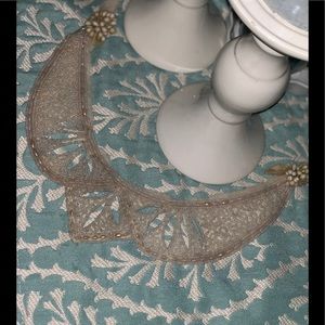 Lovely antique seed bead collar w/pearl, handmade.